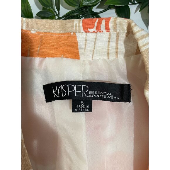 Vintage Kasper Essential Sportswear Floral Jacket With Button Front&Pockets Sz8 - Picture 7 of 13